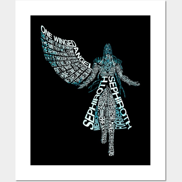 Typography One Winged Angel Wall Art by SkyfrNight